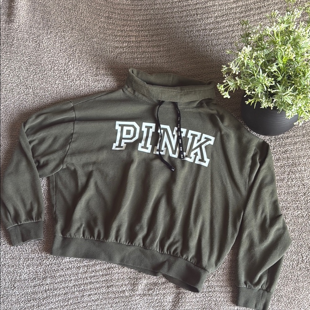 PINK Victoria's Secret Women's Olive Green Sweater